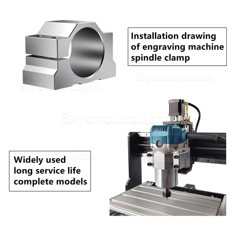 65mm/80mm/100mm/125mm Aluminum Clamp Holder / CNC Spindle Motor Bracket Seat OSP001705